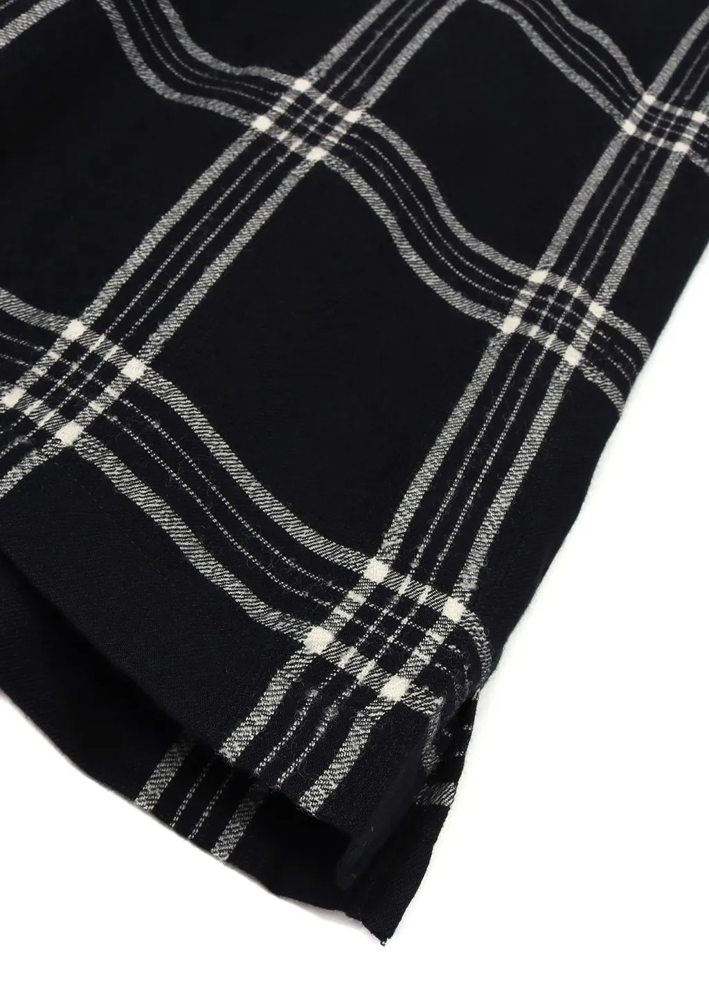 Wildside×Minedenim R.Wool Flannel Check Embroidery Open Collar Sh