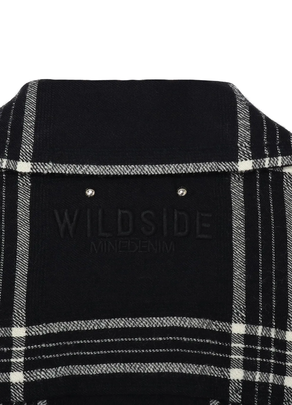 Wildside×Minedenim R.Wool Flannel Check Embroidery Open Collar Sh
