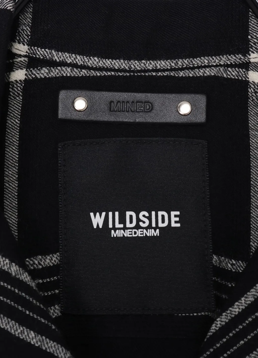 Wildside×Minedenim R.Wool Flannel Check Embroidery Open Collar Sh