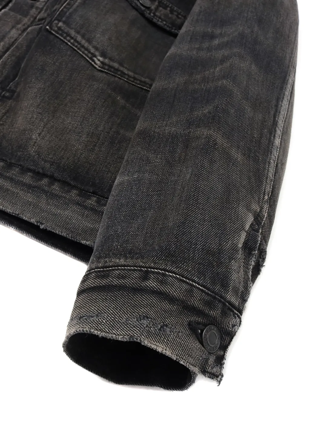 Wildside×Minedenim Leopard Fur Lining Black Denim Trucker Jkt