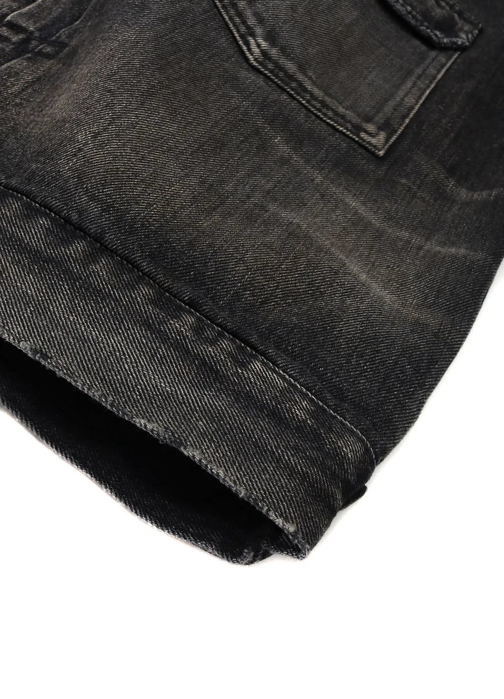 Wildside×Minedenim Leopard Fur Lining Black Denim Trucker Jkt