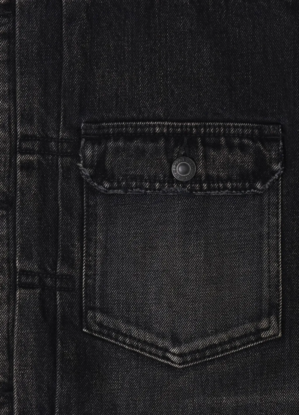 Wildside×Minedenim Leopard Fur Lining Black Denim Trucker Jkt