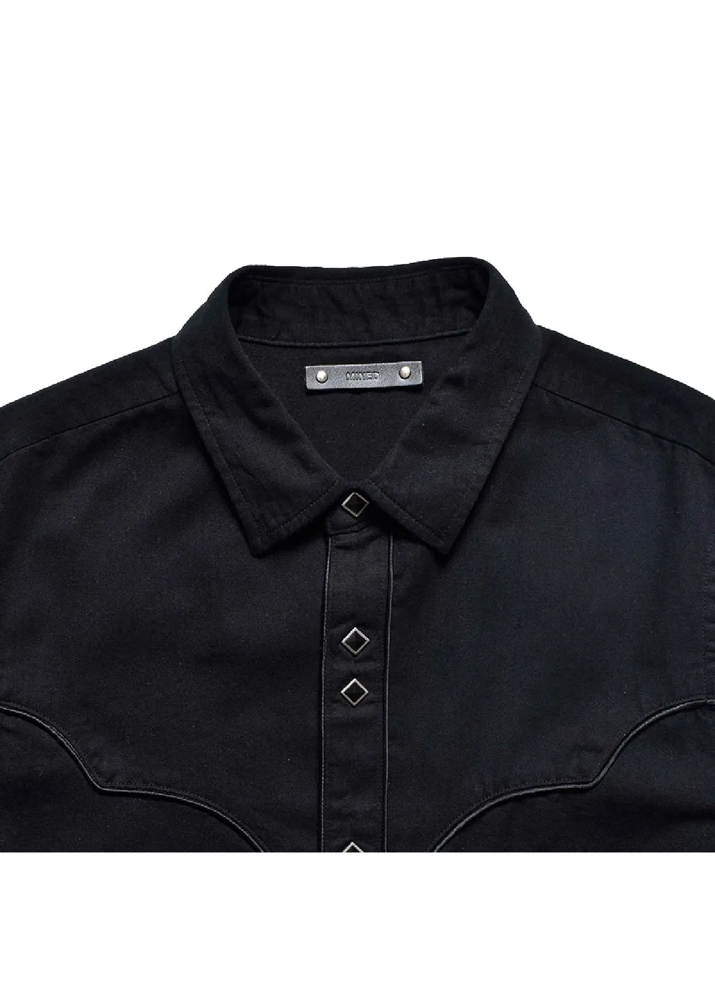 B.Denim Piping Trim Western Sh