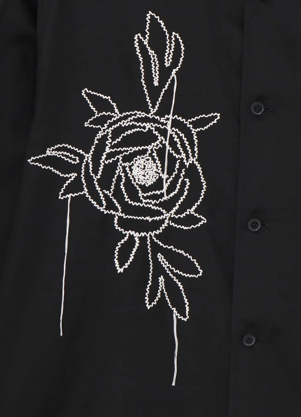 T/R Twill Floral Thread-Drop Embroidered Shirt
