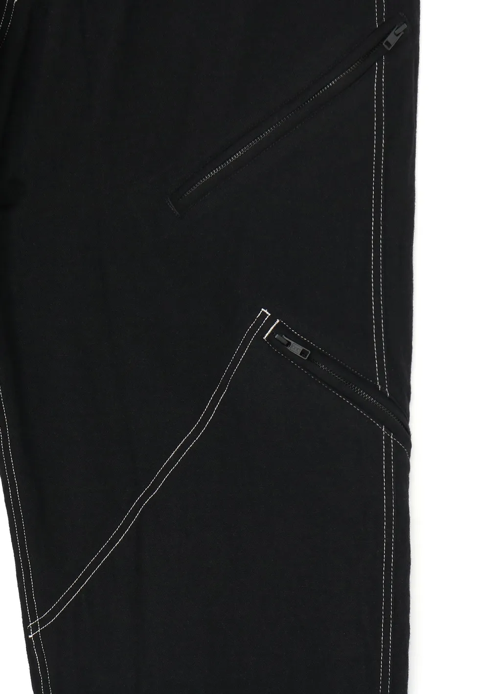 Fulling Wool Drawstring Loose Silhouette Zipper Pants