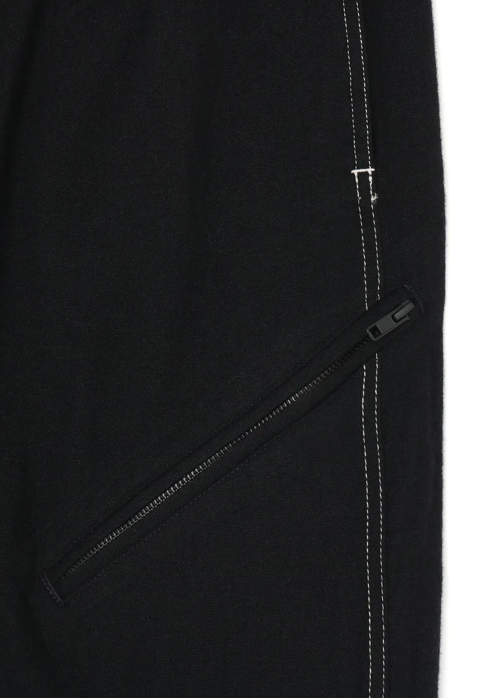 Fulling Wool Drawstring Loose Silhouette Zipper Pants