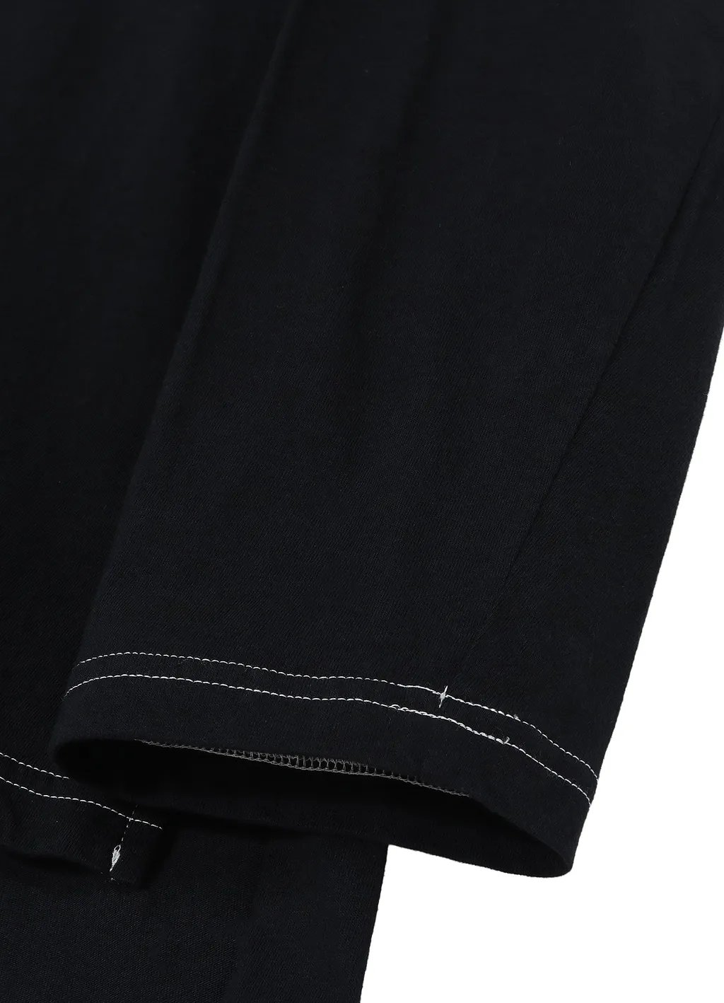Cotton Jersey Half Zip Long Sleeve T-Shirt