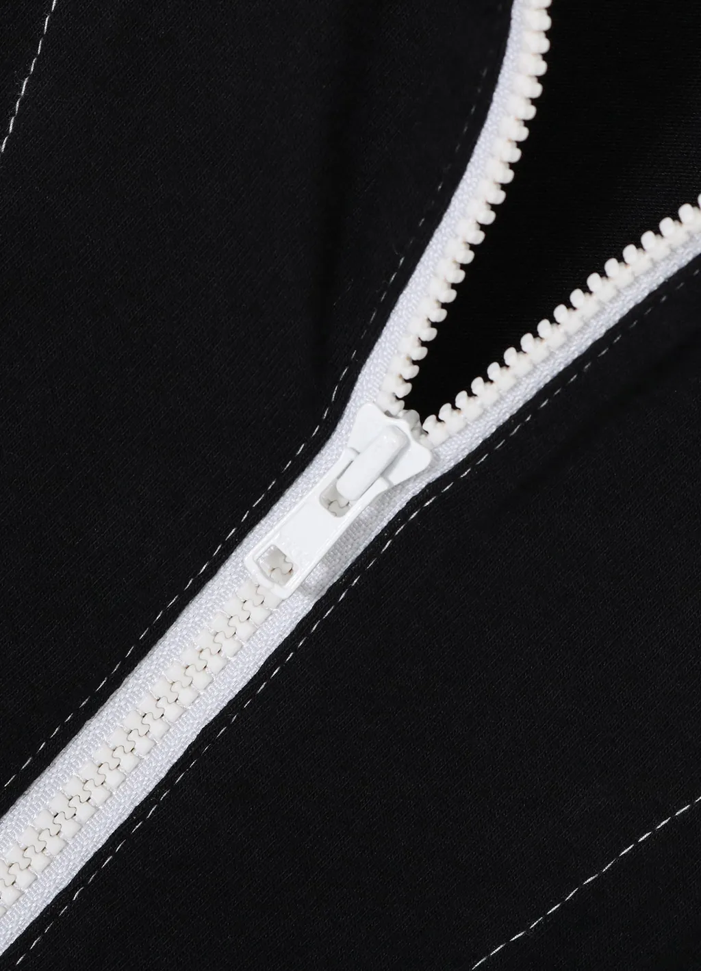 Cotton Jersey Half Zip Long Sleeve T-Shirt