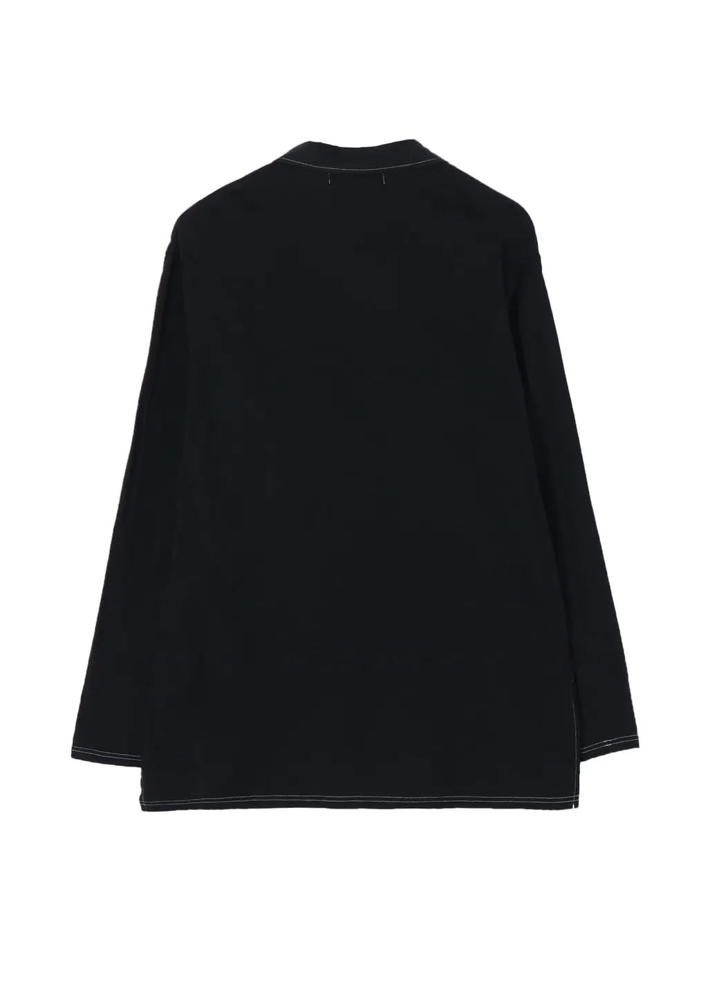 Cotton Jersey Collared Pocket Long Sleeve T-Shirt