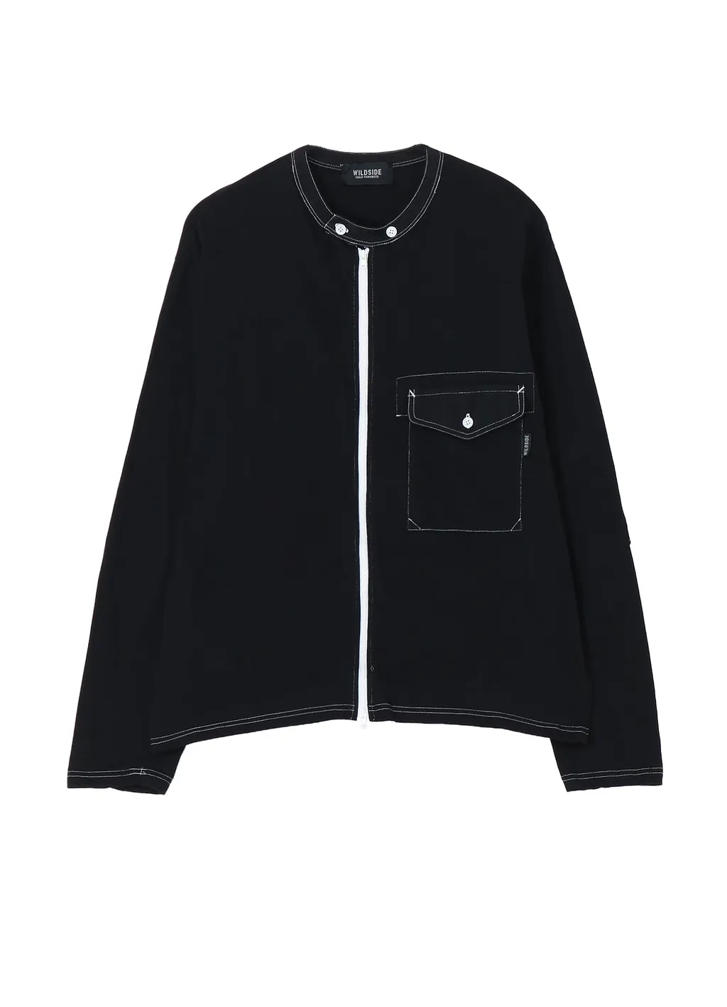 Cotton Jersey Full Zip Long Sleeve T-Shirt