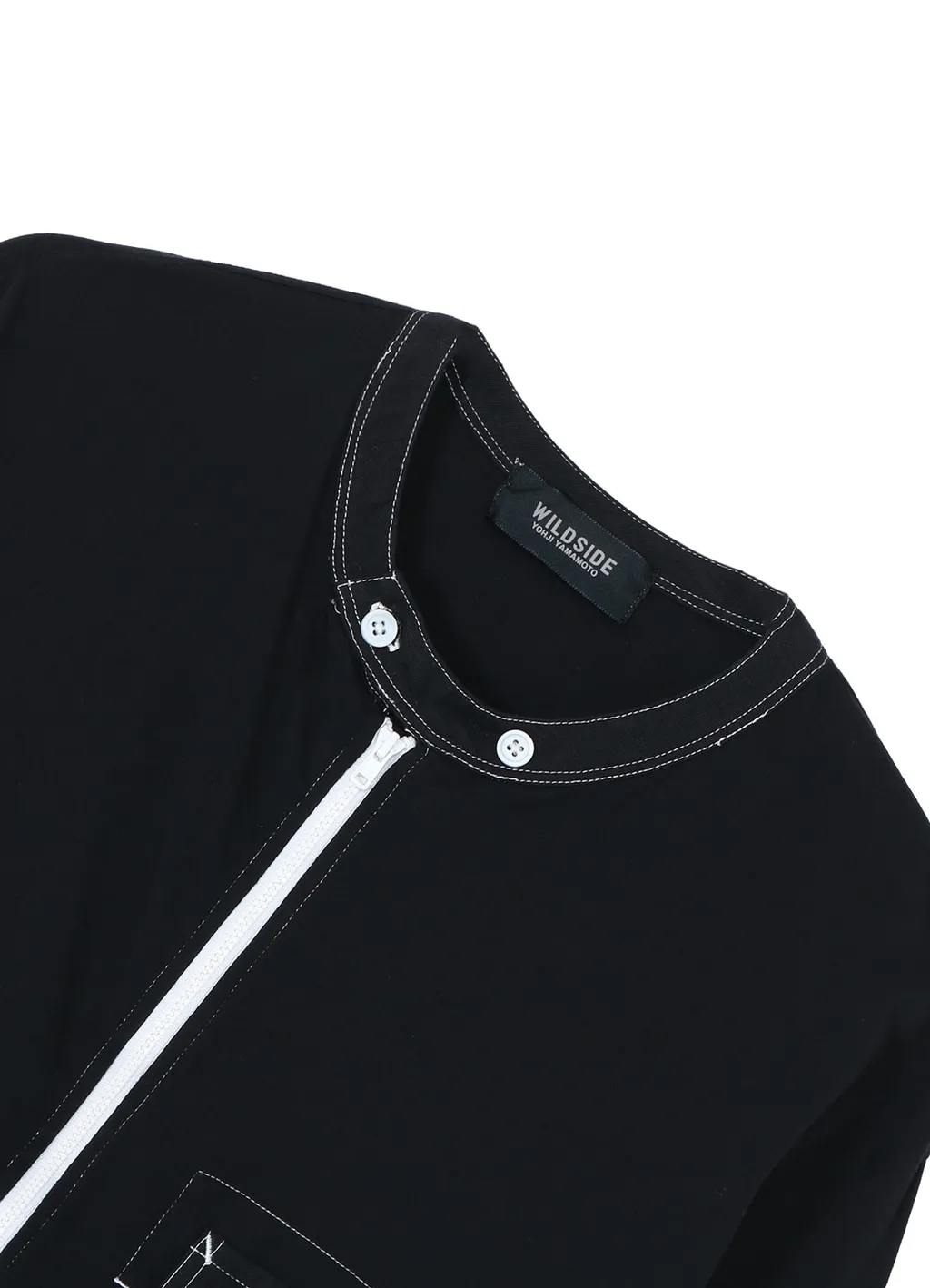 Cotton Jersey Full Zip Long Sleeve T-Shirt