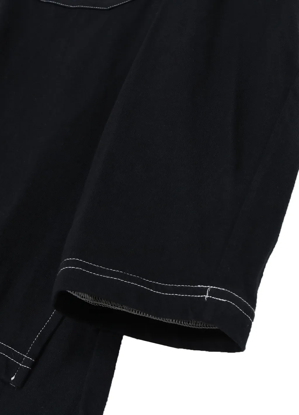 Cotton Jersey Shoulder Strap Henley Neck Long Sleeve T-Shirt