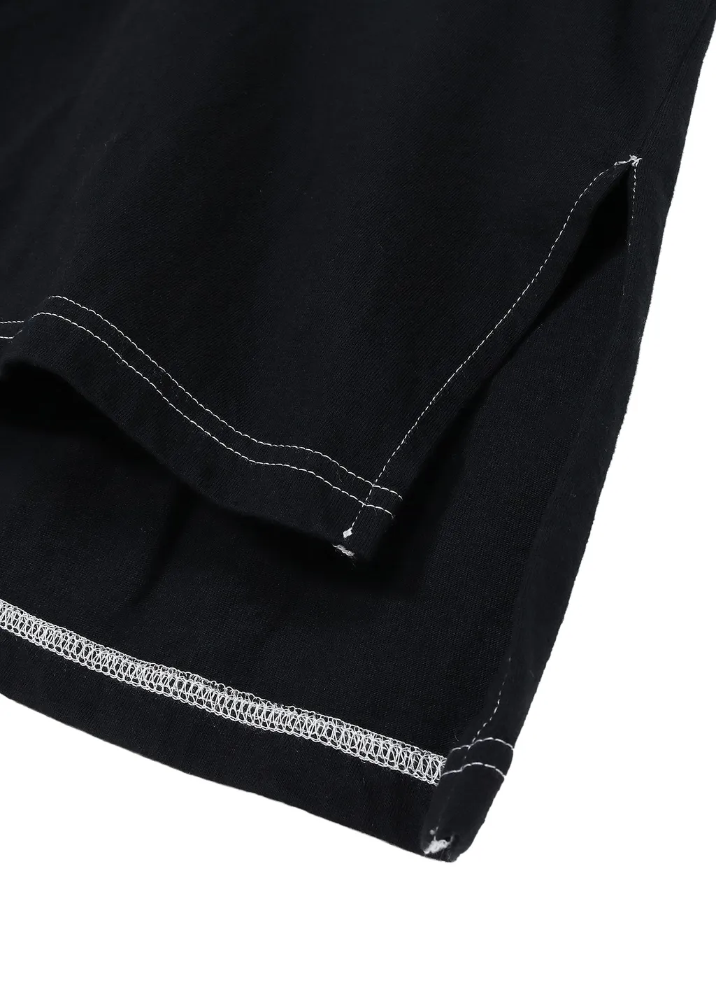 Cotton Jersey Shoulder Strap Henley Neck Long Sleeve T-Shirt