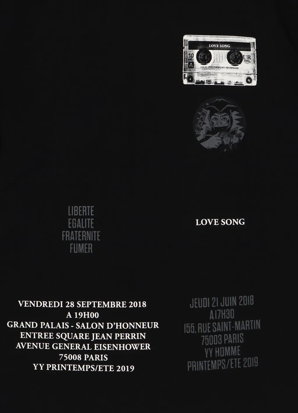 Yohji Yamamoto Pour Homme Invitation T-Shirt(2019Ss)