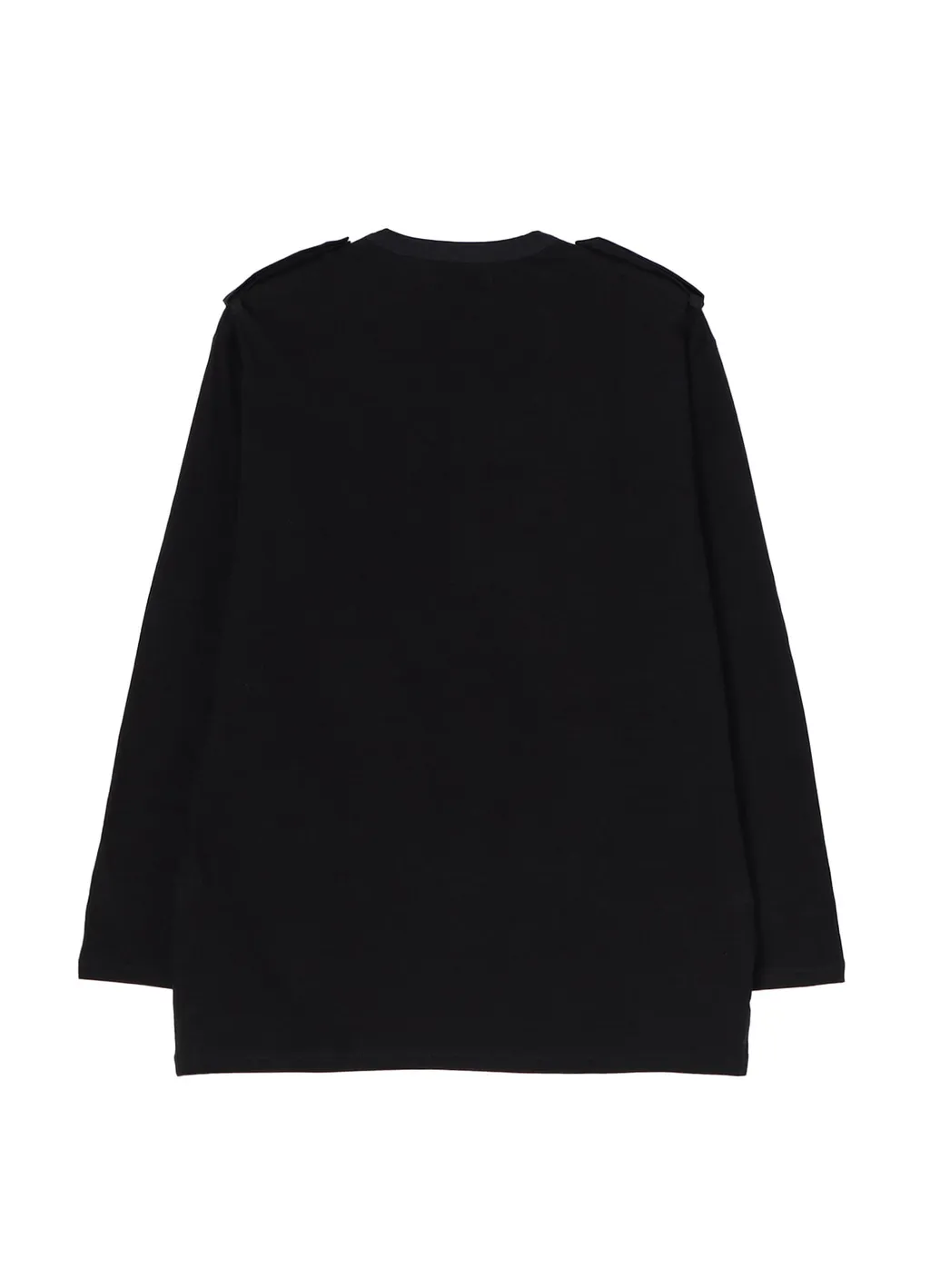 Cotton Jersey Shoulder Strap Henley Neck Long Sleeve T-Shirt