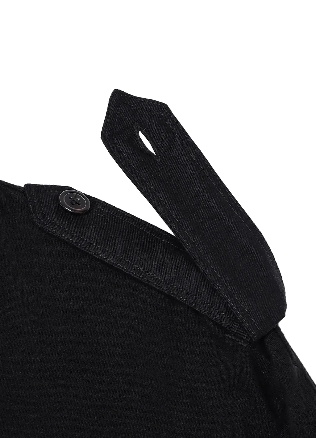 Cotton Jersey Shoulder Strap Henley Neck Long Sleeve T-Shirt