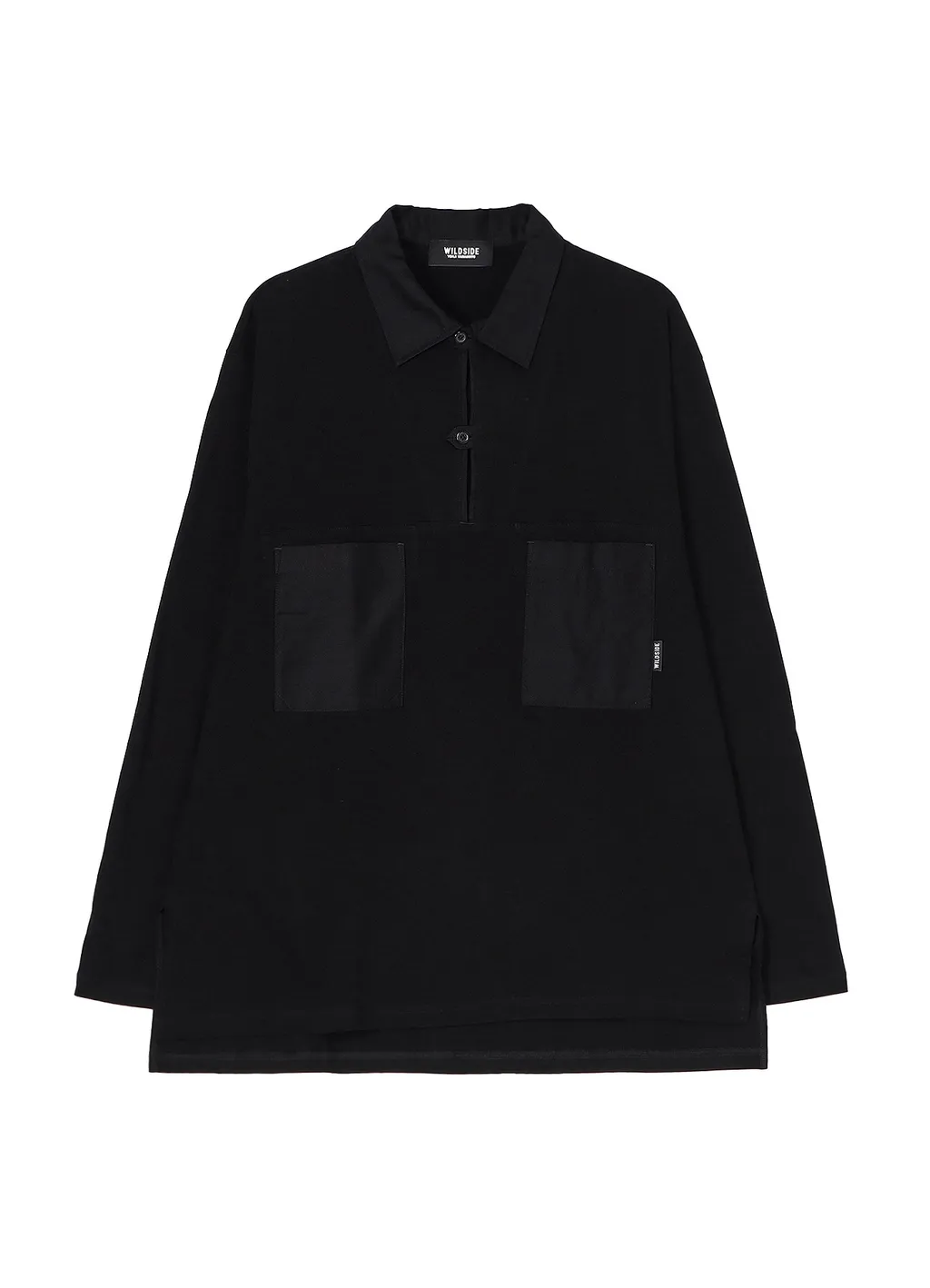Cotton Jersey Collared Pocket Long Sleeve T-Shirt