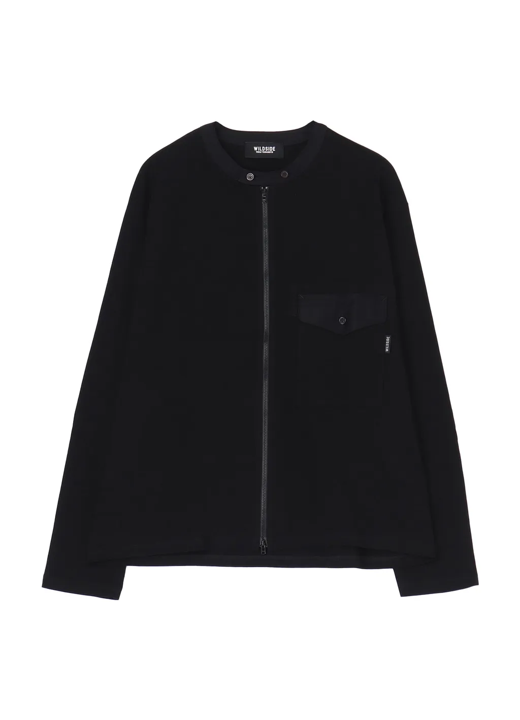 Cotton Jersey Full Zip Long Sleeve T-Shirt
