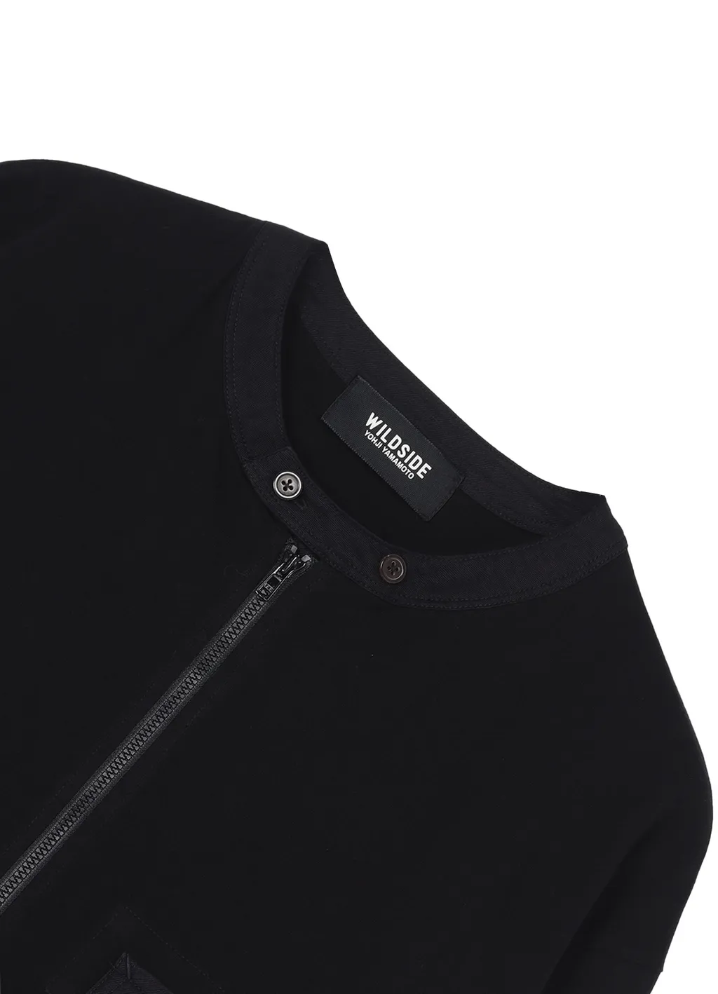 Cotton Jersey Full Zip Long Sleeve T-Shirt