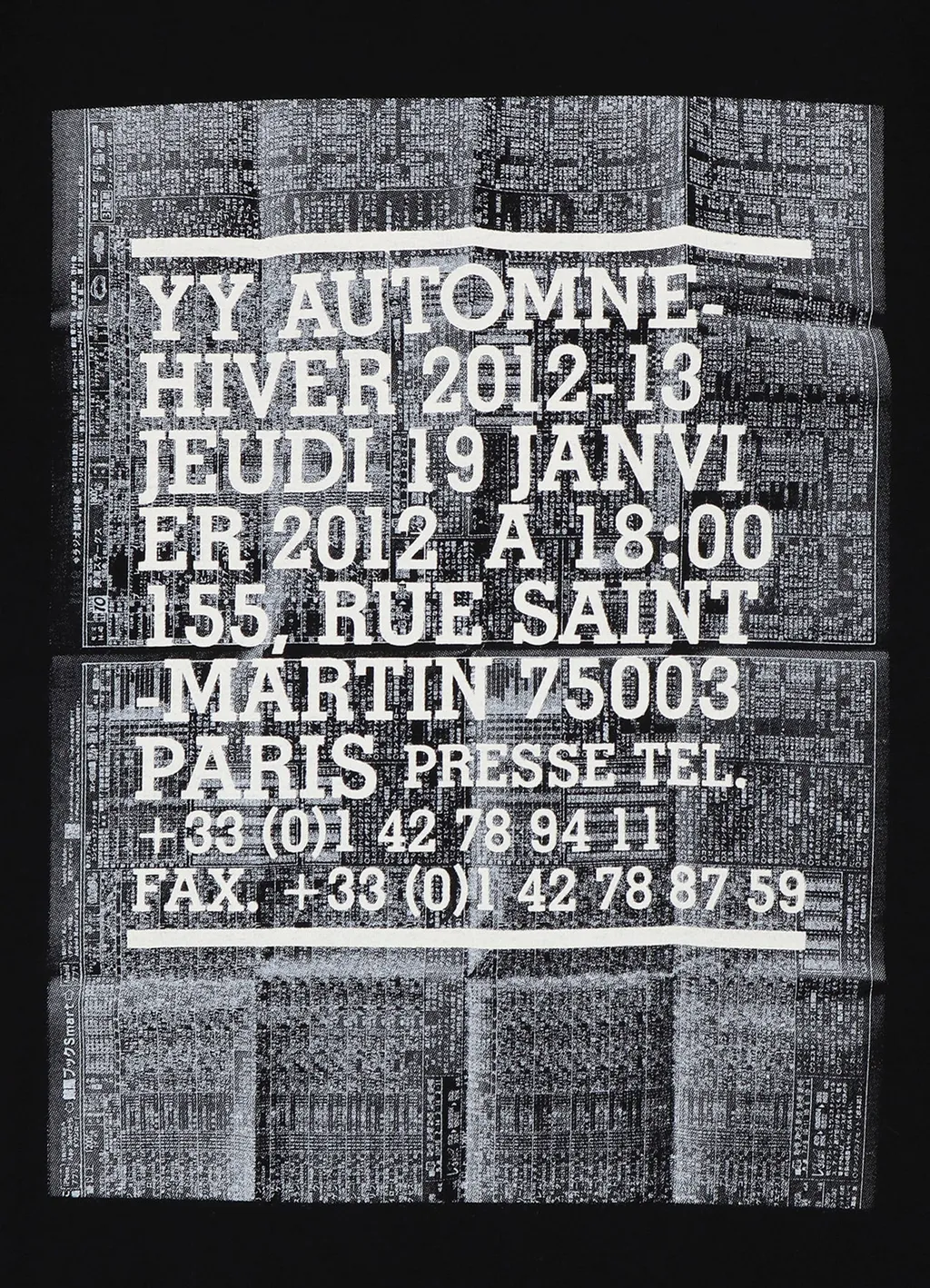 Yohji Yamamoto Pour Homme Invitation T-Shirt(2012-13Aw)