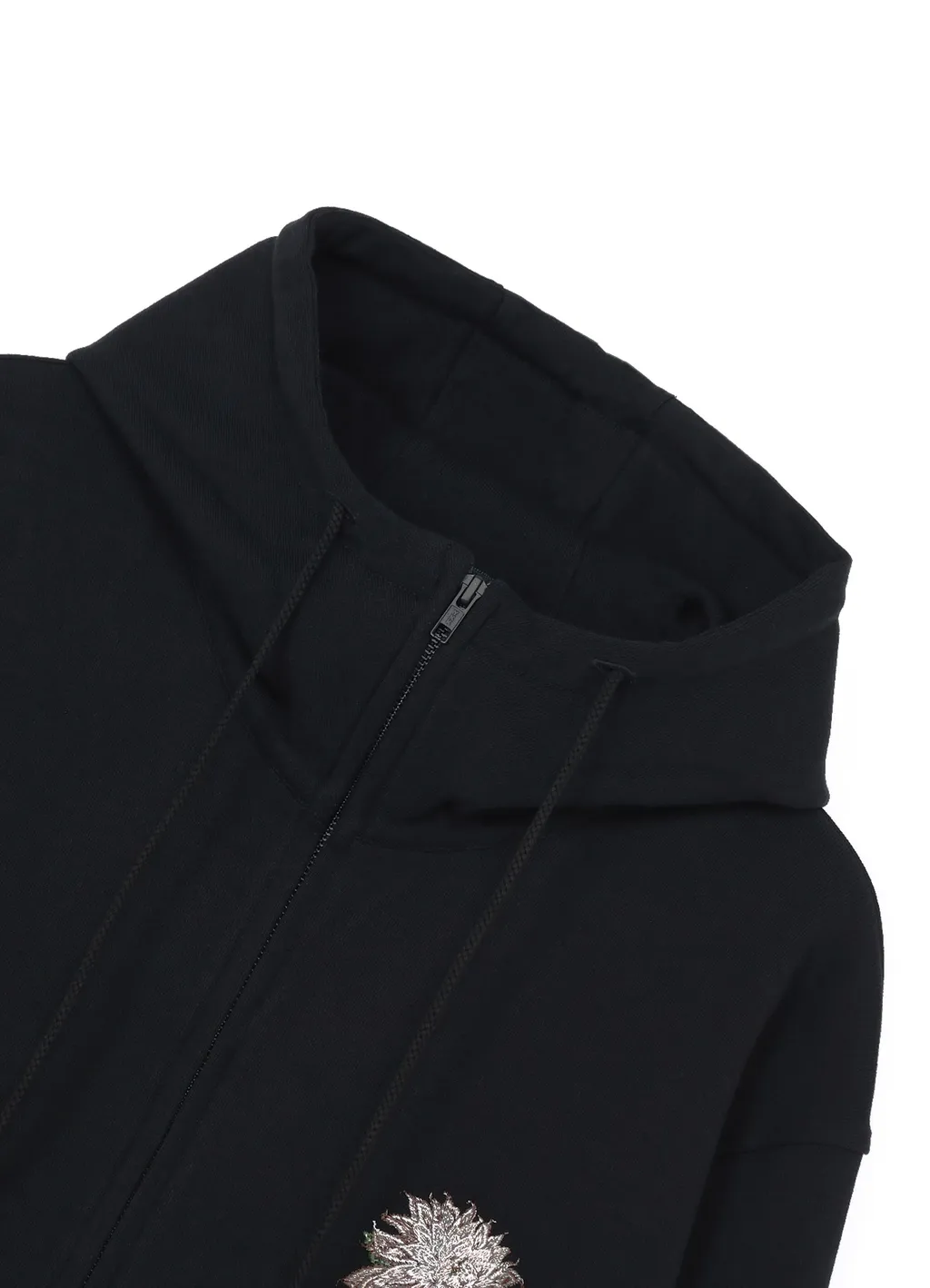 Embroidery Dahlia Zip Hoodie