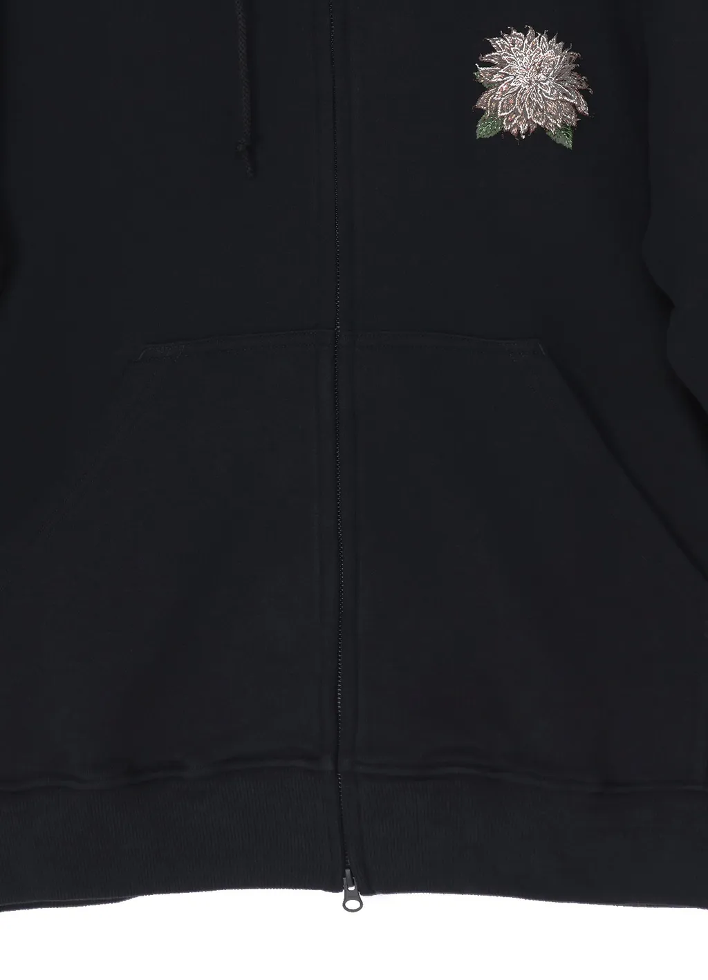 Embroidery Dahlia Zip Hoodie