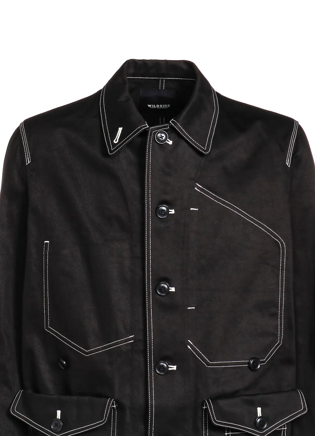 Cotton Chino White Stitch Shirt Jacket