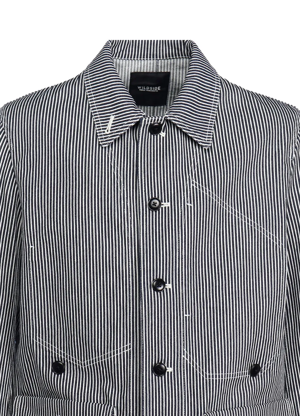 Hickory Stripe White Stitch Shirt Jacket