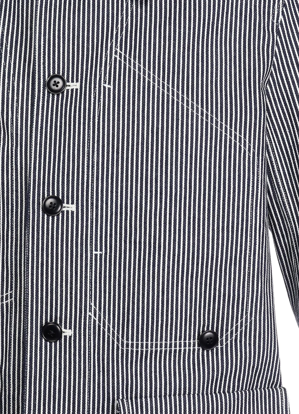 Hickory Stripe White Stitch Shirt Jacket