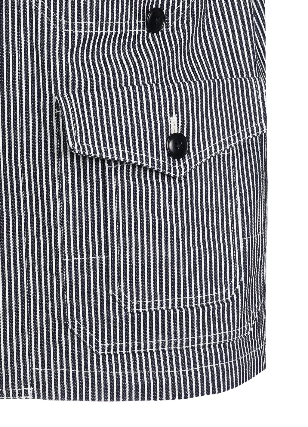 Hickory Stripe White Stitch Shirt Jacket