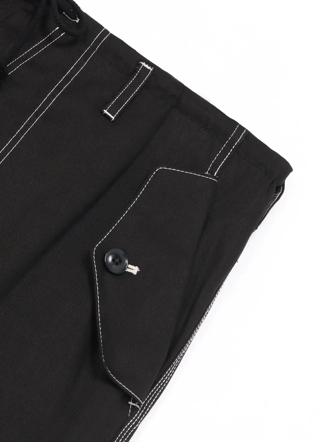 Cotton Chino White Stitch Draw String Pants