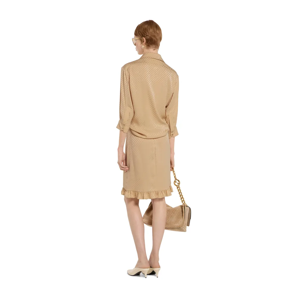 Diagonal Gg Silk Jacquard Shirt