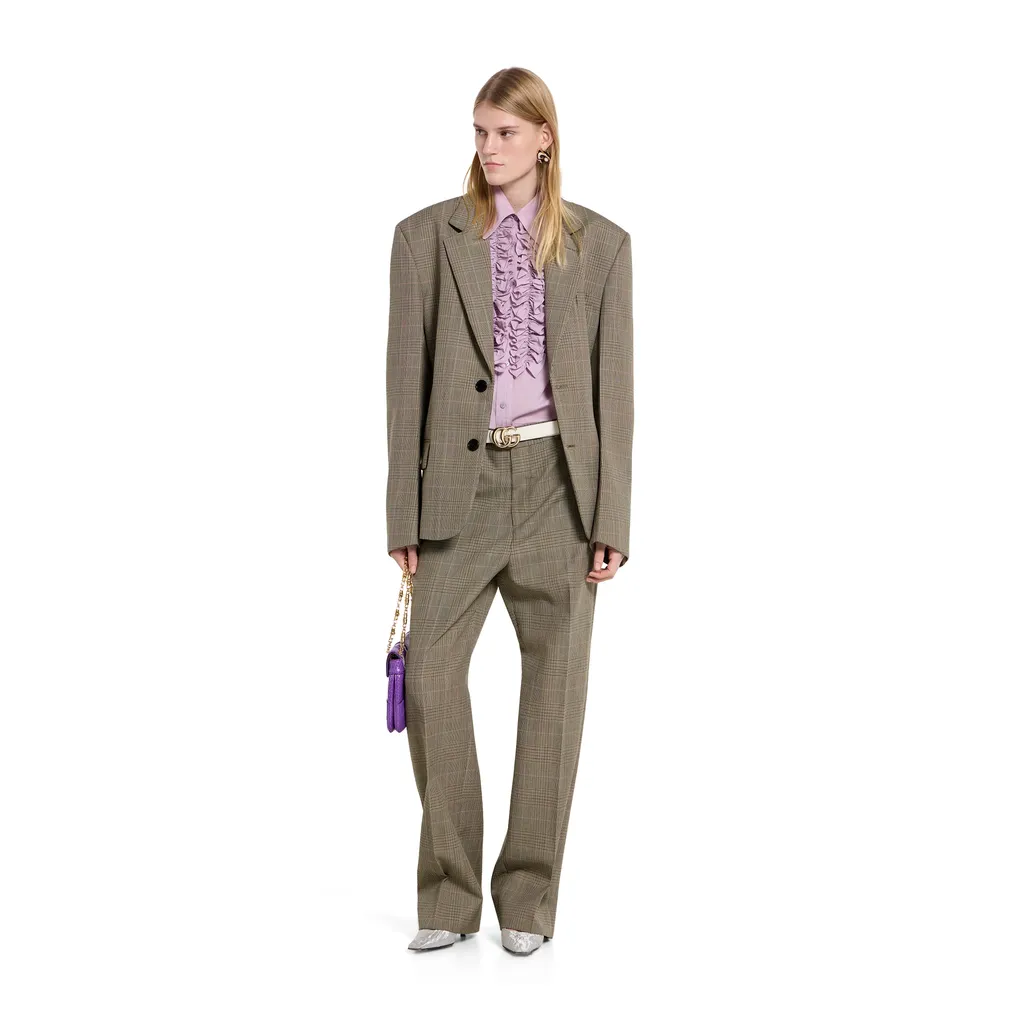 Prince Of Wales Wool Trousers