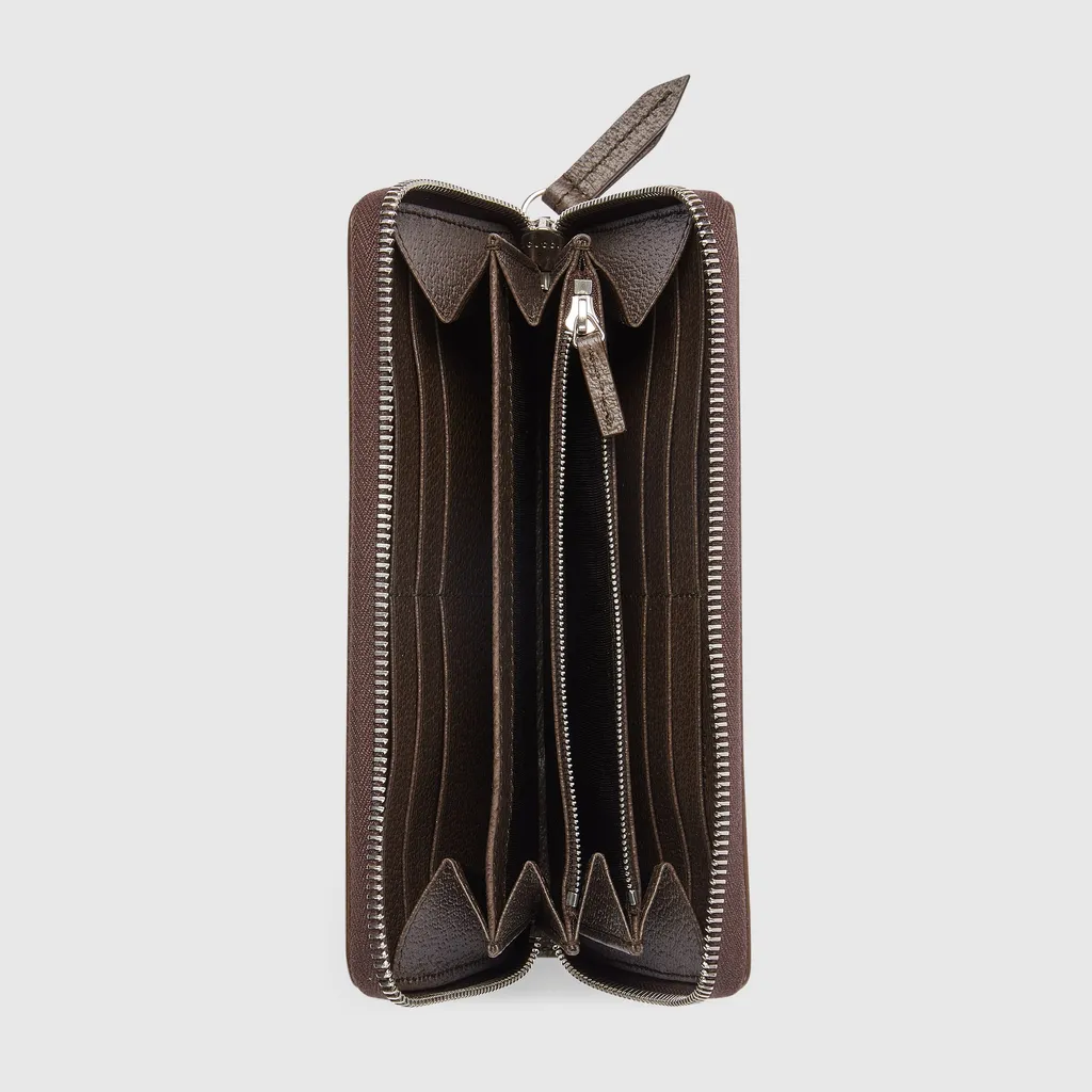 Brown Interior Gg Zip Around Wallet