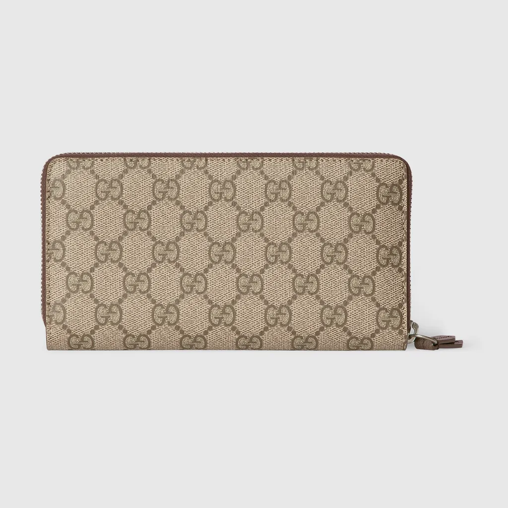 Brown Interior Gg Zip Around Wallet