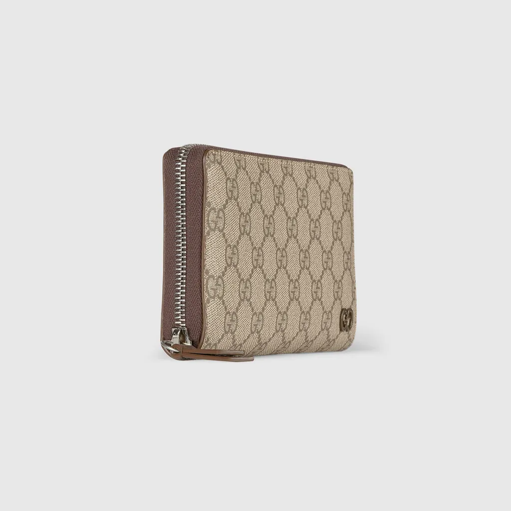 Brown Interior Gg Zip Around Wallet