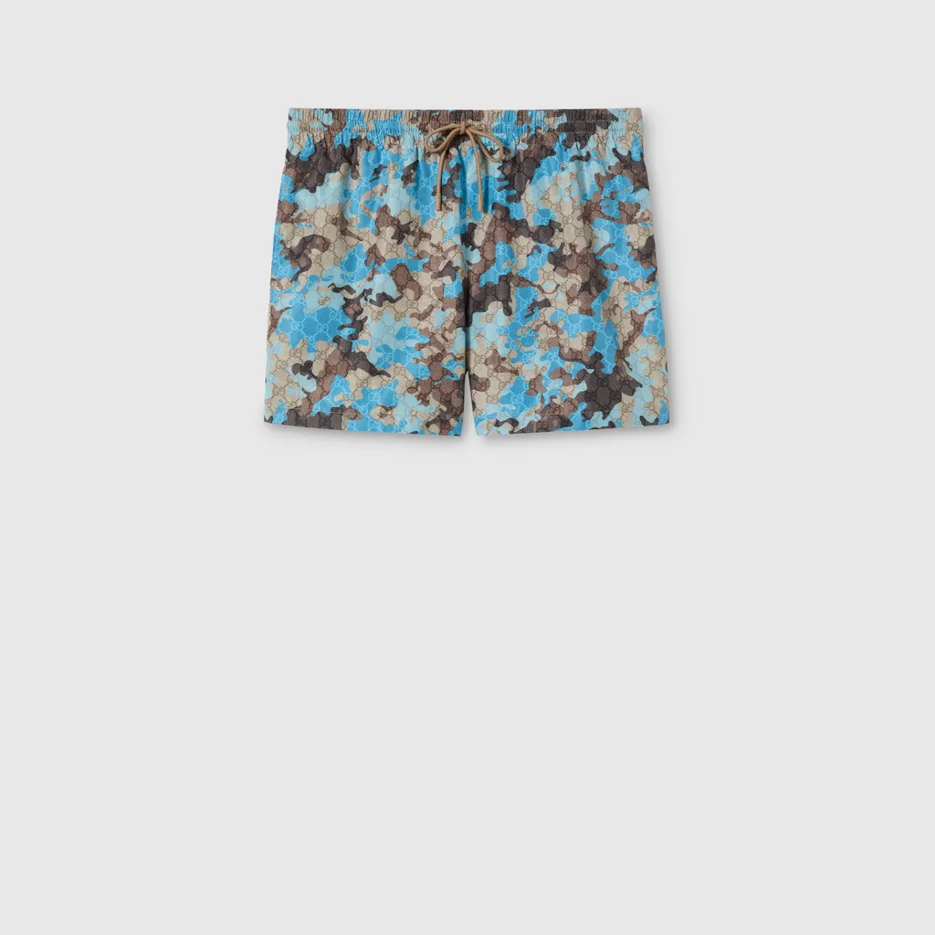 Printed Technical Poplin Swim Shorts