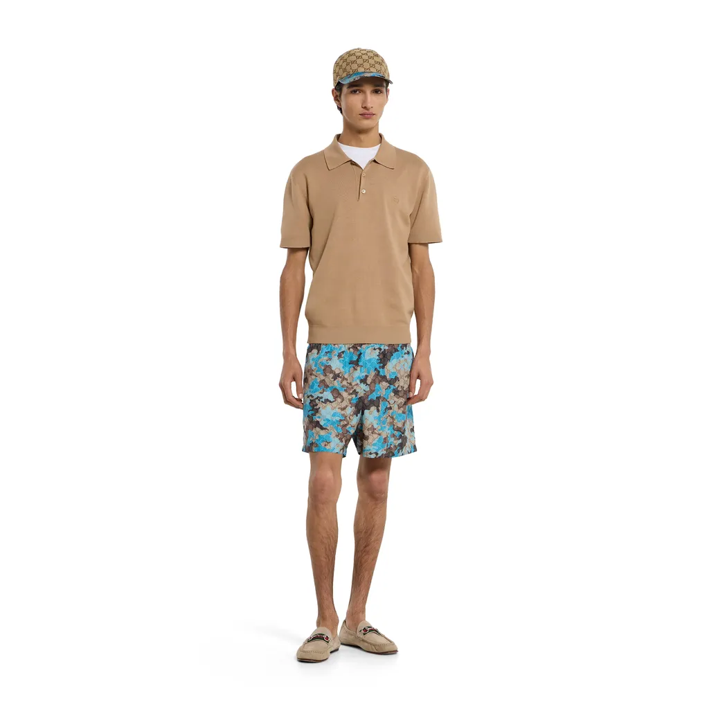 Printed Technical Poplin Swim Shorts