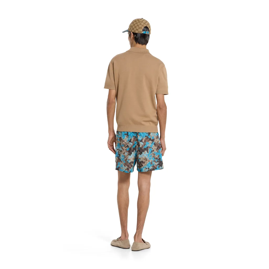 Printed Technical Poplin Swim Shorts