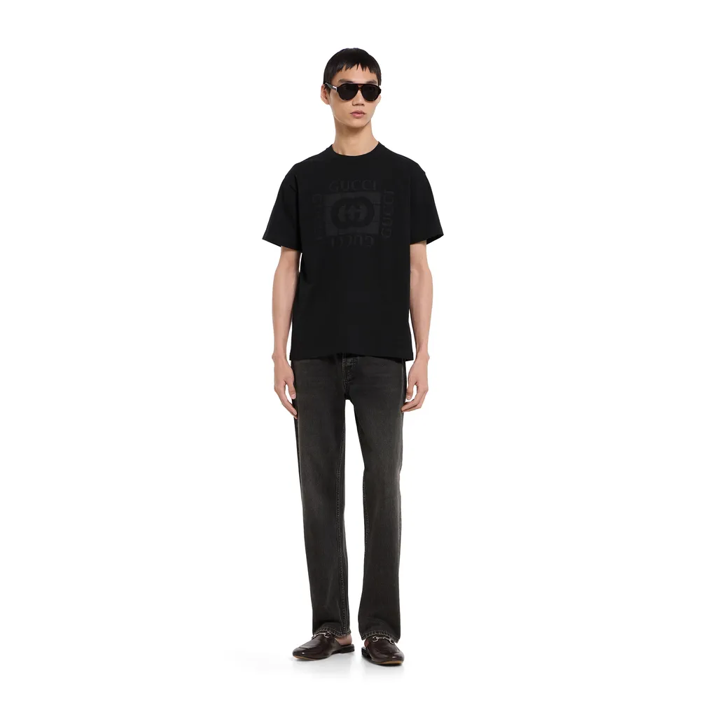 Cotton Jersey T-Shirt With Print