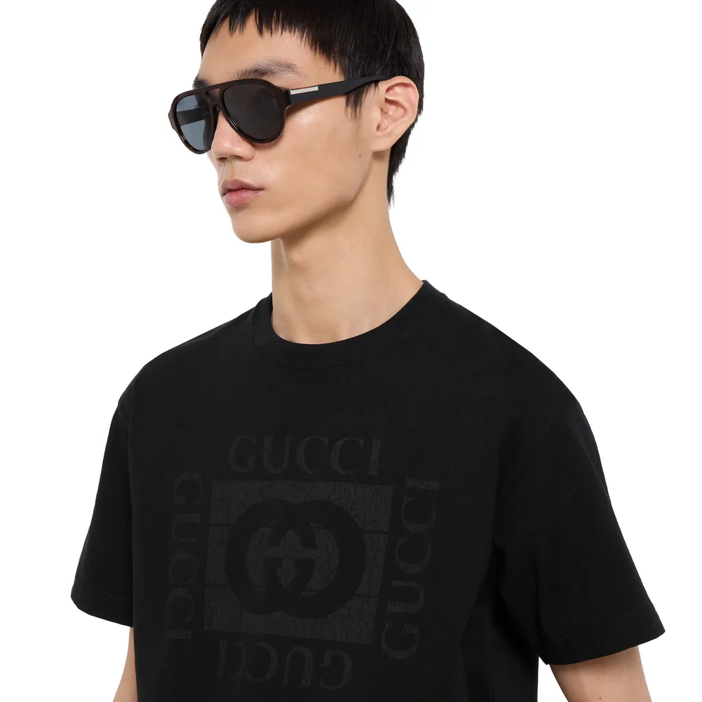 Cotton Jersey T-Shirt With Print