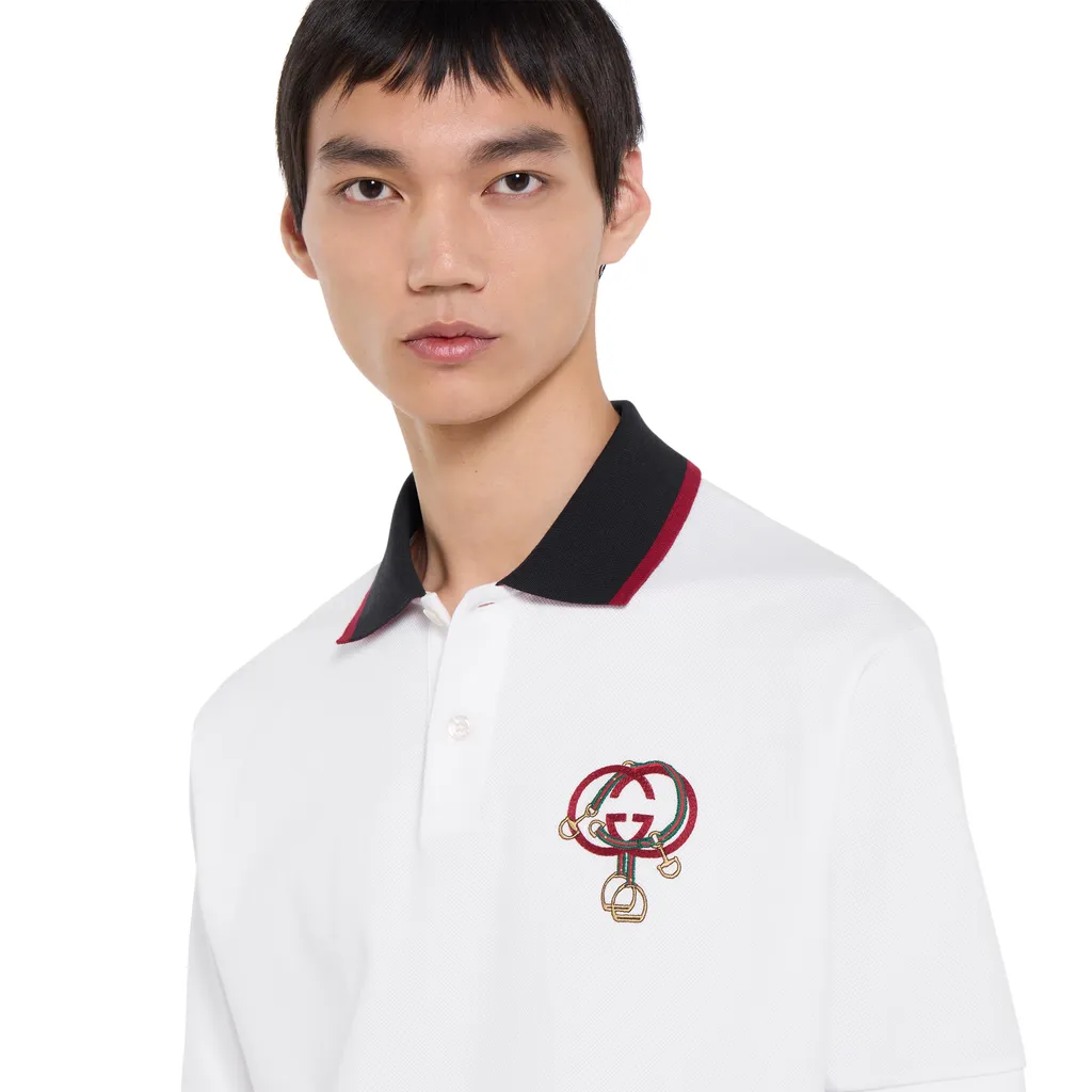 Cotton Piquet Polo Shirt With Embroidery