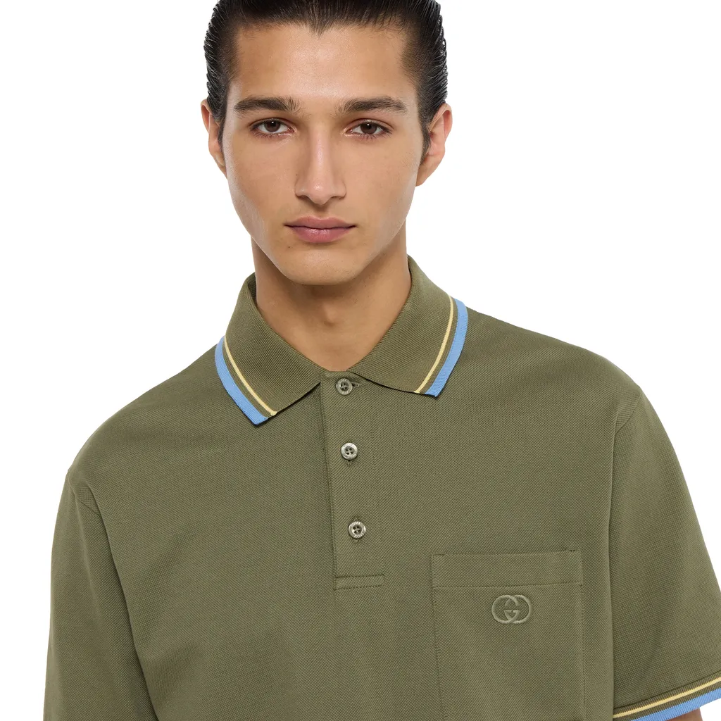 Cotton Piquet Polo Shirt With Embroidery