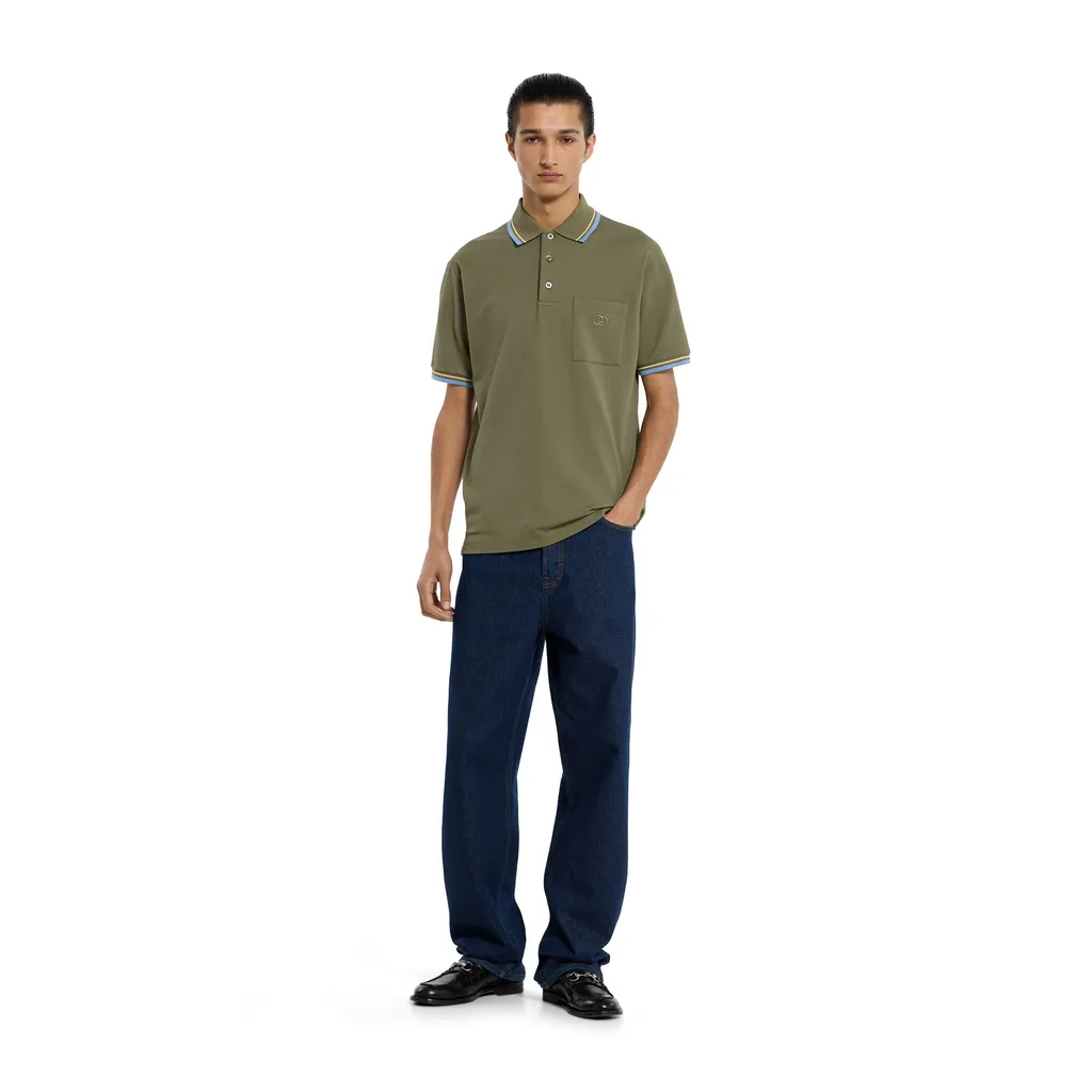 Cotton Piquet Polo Shirt With Embroidery