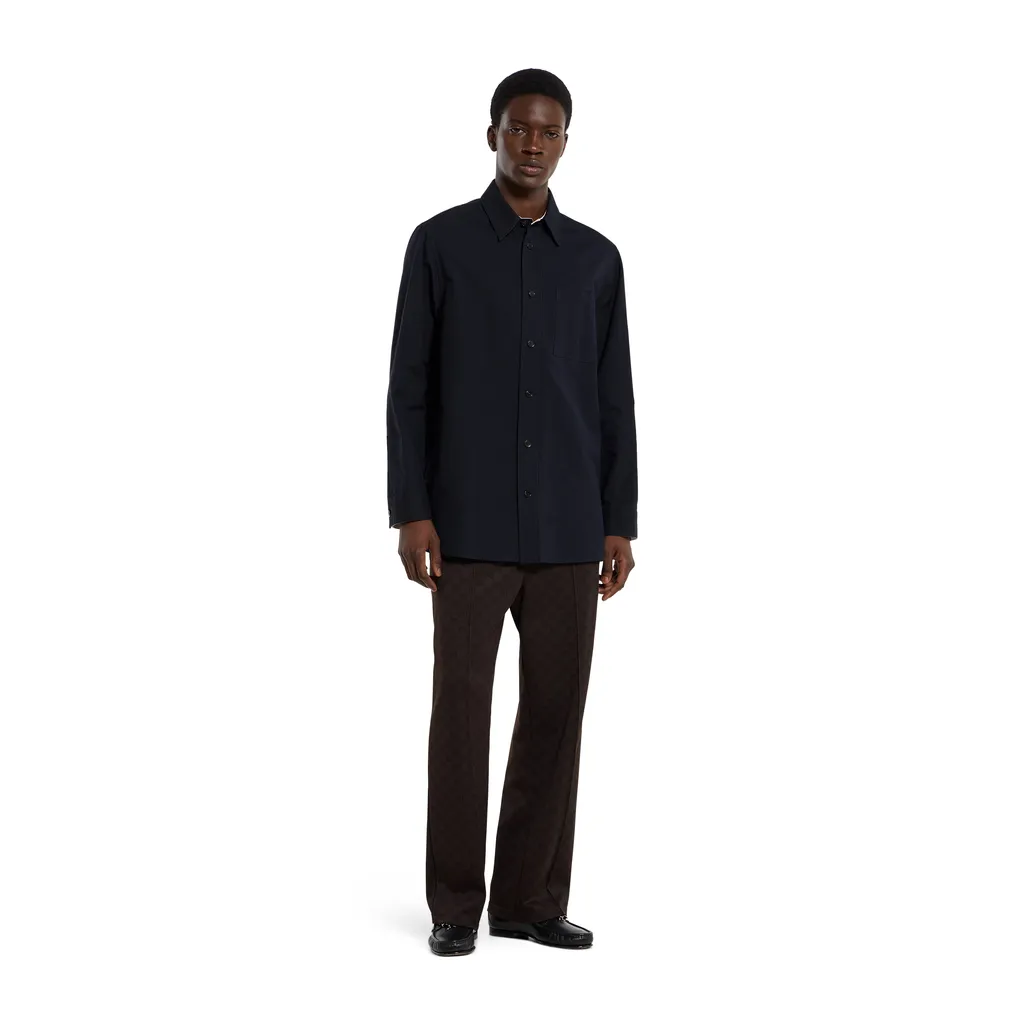 Selvedge Cotton Shirt With Gucci Detail