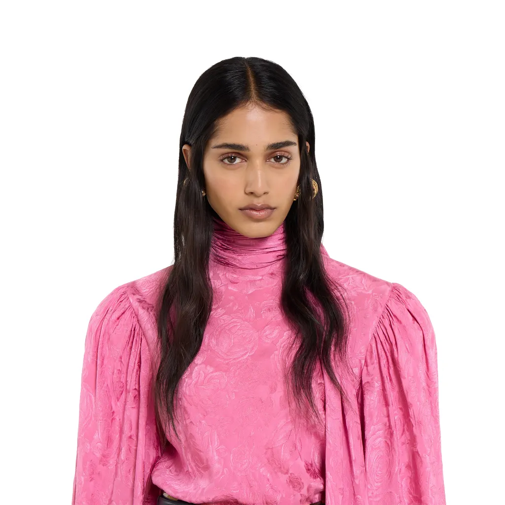 Silk Twill Shirt With Ribbon