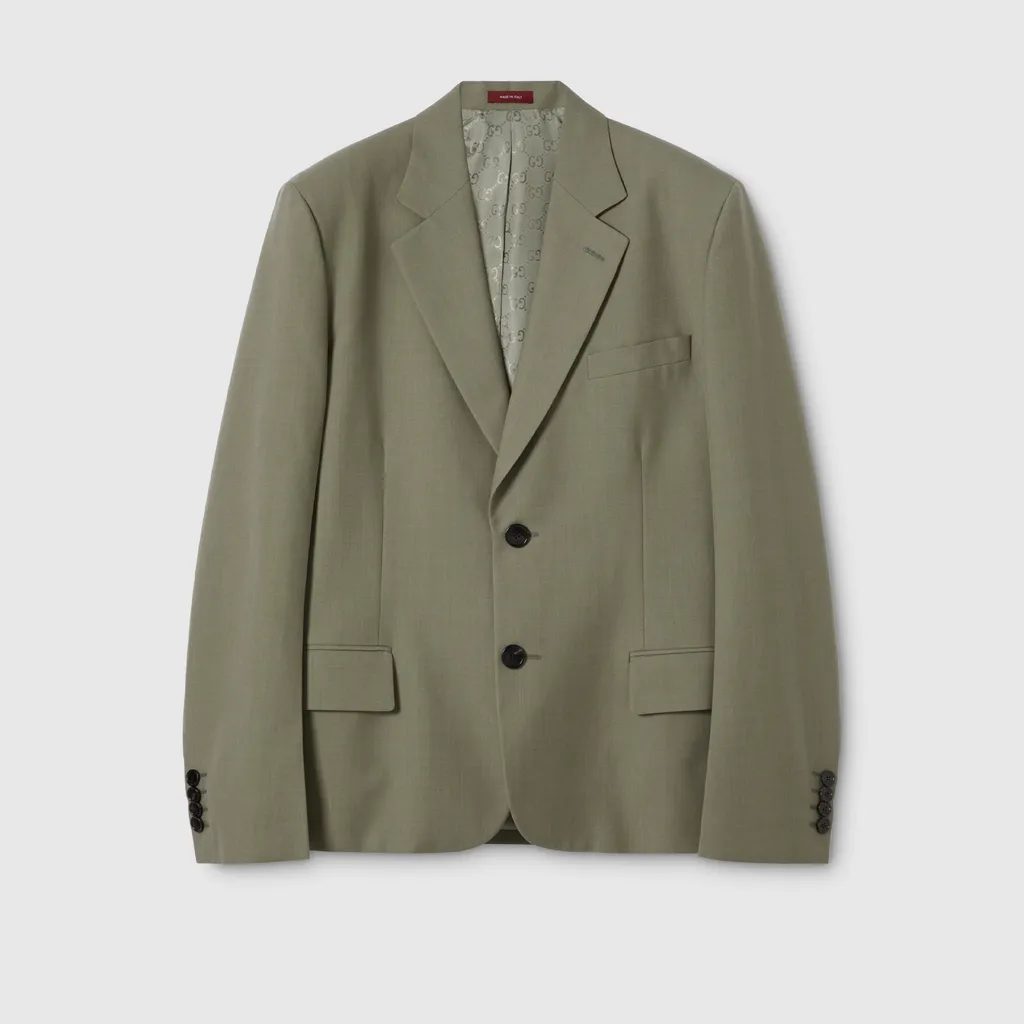 Single-Breasted Dry Wool Jacket