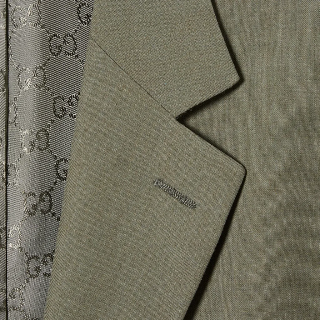 Single-Breasted Dry Wool Jacket