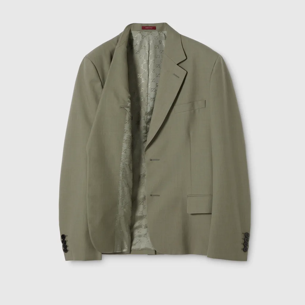 Single-Breasted Dry Wool Jacket
