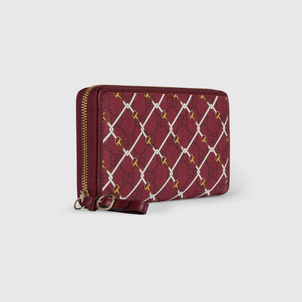 Printed Gg Zip Around Wallet